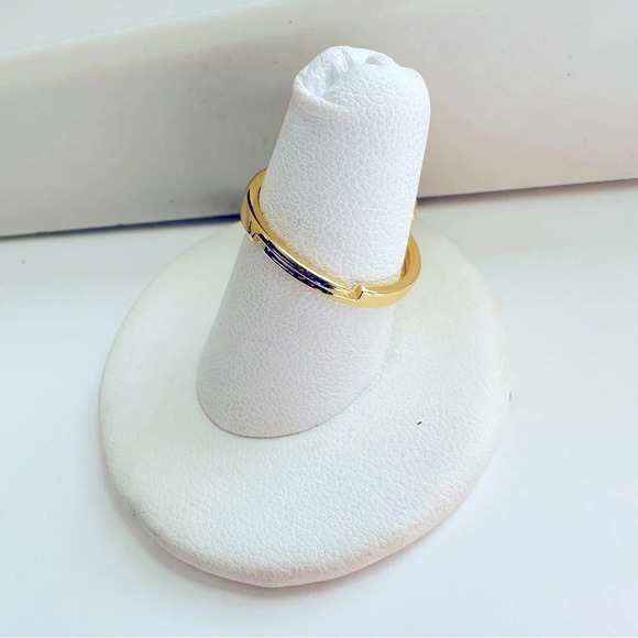 18K Gold Plated Four Leaf Clover Mother Of Pearl Adjustable Ring - Picture 5 of 6